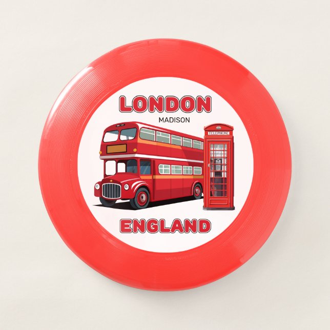 Custom Name London England Wham-O Frisbee (Front)