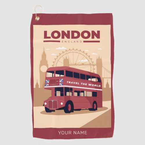 Custom name LONDON Golf Towel