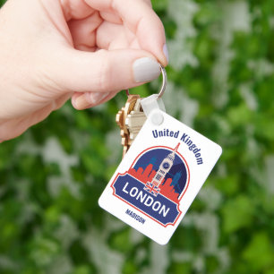 Custom Name London Keychain