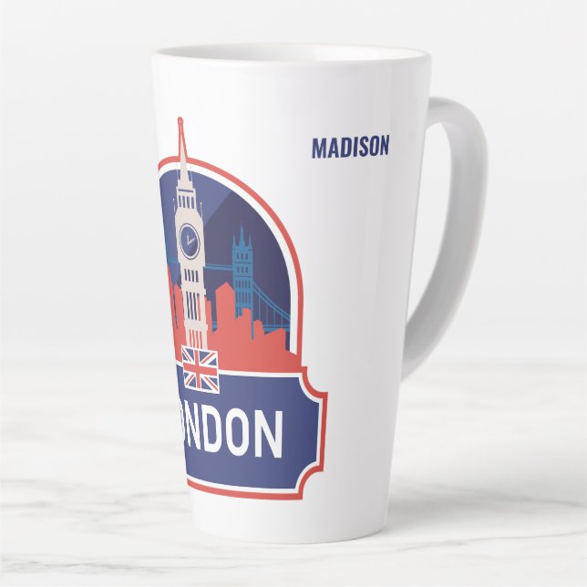 Custom Name London Latte Mug (Right Angle)