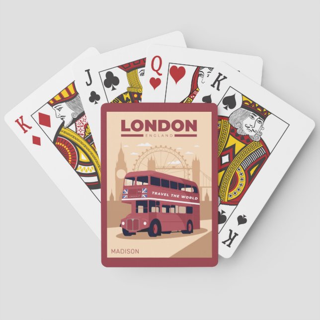 Custom name LONDON Poker Cards (Back)
