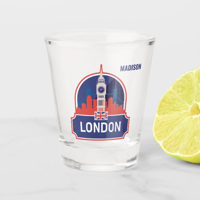 Custom Name London Shot Glass (Front)