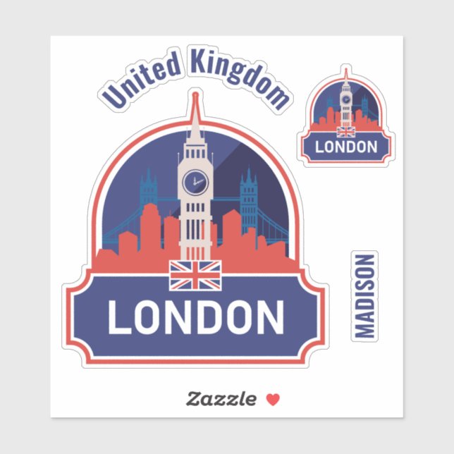 Custom Name London Sticker (Sheet)