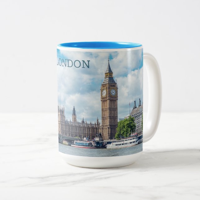 Custom Name London Two-Tone Coffee Mug (Front Right)