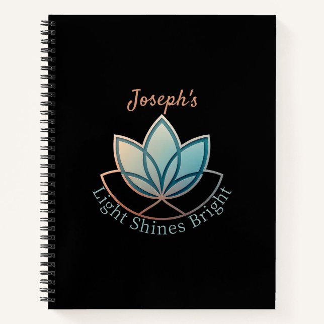 Custom Name Lotus - [NAME] Shines Bright Notebook (Front)