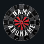 Custom NAME Love ANY NAME Black Charcoal Red Heart Dart Board<br><div class="desc">Custom NAME Love ANY NAME Editable Top and Bottom Text with Red Heart on Black and Charcoal colored Dartboard. Personalize top and bottom text to your liking!</div>