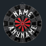 Custom NAME Love ANY NAME Black Charcoal Red Heart Dart Board<br><div class="desc">Custom NAME Love ANY NAME Editable Top and Bottom Text with Red Heart on Black and Charcoal colored Dartboard. Personalize top and bottom text to your liking!</div>