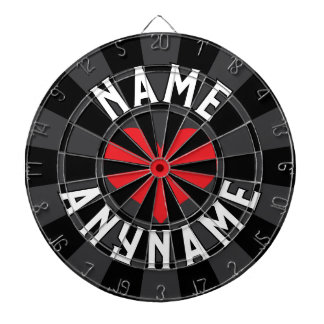 Custom NAME Love ANY NAME Black Charcoal Red Heart Dart Board
