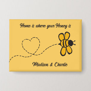 Custom Name Love Bee Button
