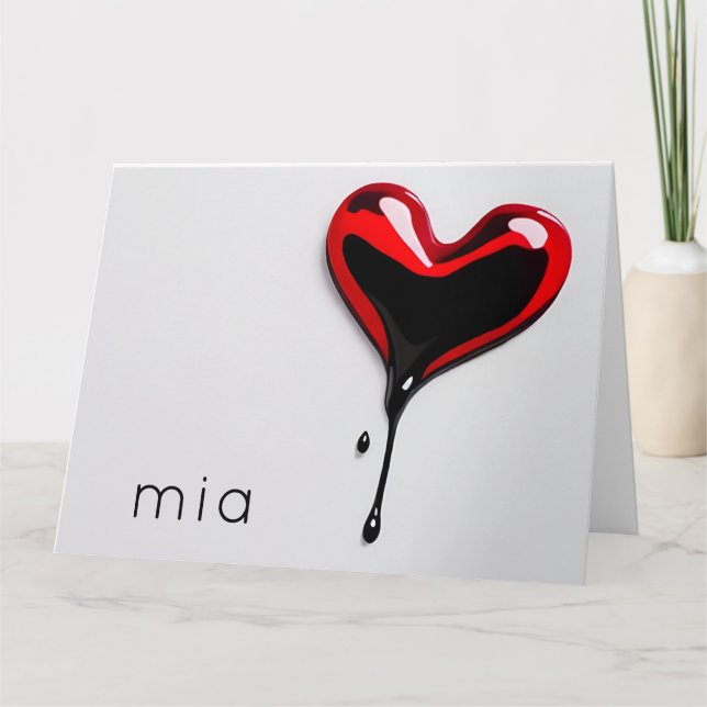 Custom Name Love Heart | Graffiti stencil drip Card (Front)