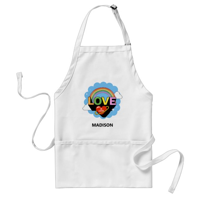 Custom Name "Love Is Love" Adult Apron (Front)