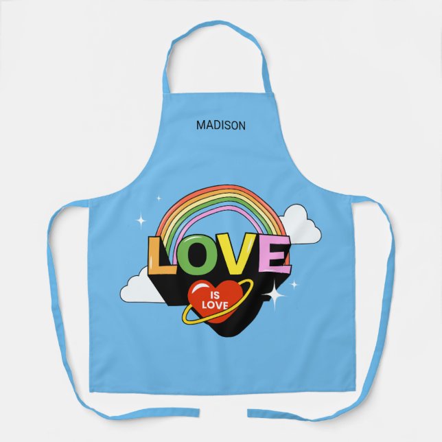 Custom Name "Love Is Love" Apron (Front)