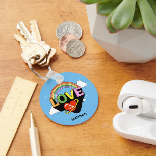 Custom Name "Love Is Love" Keychain