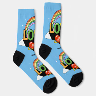 Custom Name "Love Is Love" Socks