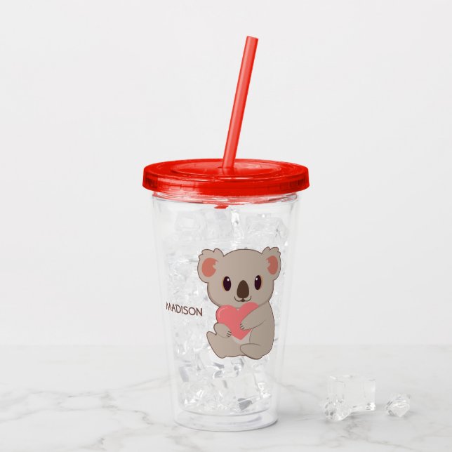   Custom Name Love Koala Acrylic Tumbler (Back Ice)