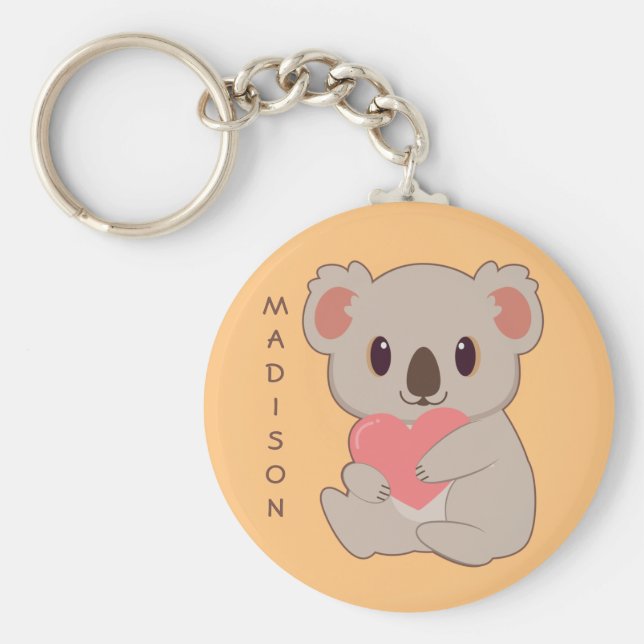   Custom Name Love Koala Keychain (Front)