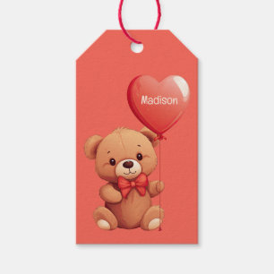 Custom Name Love Teddy Gift Tags