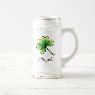 Custom Name Lucky Clover St. Patrick's Day Beer Stein