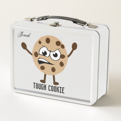Custom Name Lunch Box Cute Chocolate Chip Cookies Metal Lunch Box