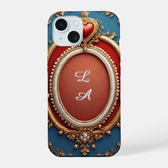 Custom name Luxury Feminine Decorative Aesthetic  iPhone 15 Case (Back)