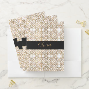 Custom Name Luxury Gold Arabic Islamic Elegant Pocket Folder