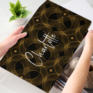 Custom Name Luxury Gold Guilloché Seamless Pattern Envelope Mailers
