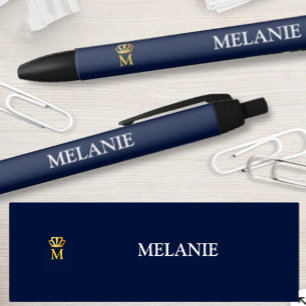 Custom Name Luxury Royal Elegant Monogran Pen