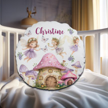 Custom Name Magic Fairies Pink Mushrooms