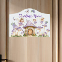 Custom Name Magic Fairies Purple Garden