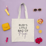 Custom Name Magic Minimalist Modern Tote Bag<br><div class="desc">This tote bag is a stylish and functional accessory that combines the best of both worlds: fun and playful typography with a minimalist design that makes it versatile and easy to wear with any outfit and adds a touch of sophistication and elegance to the overall look. The typography design is...</div>