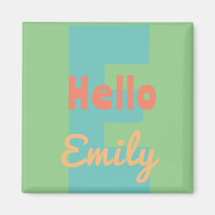 Custom Name Magnet – Pastel Monogram Gift