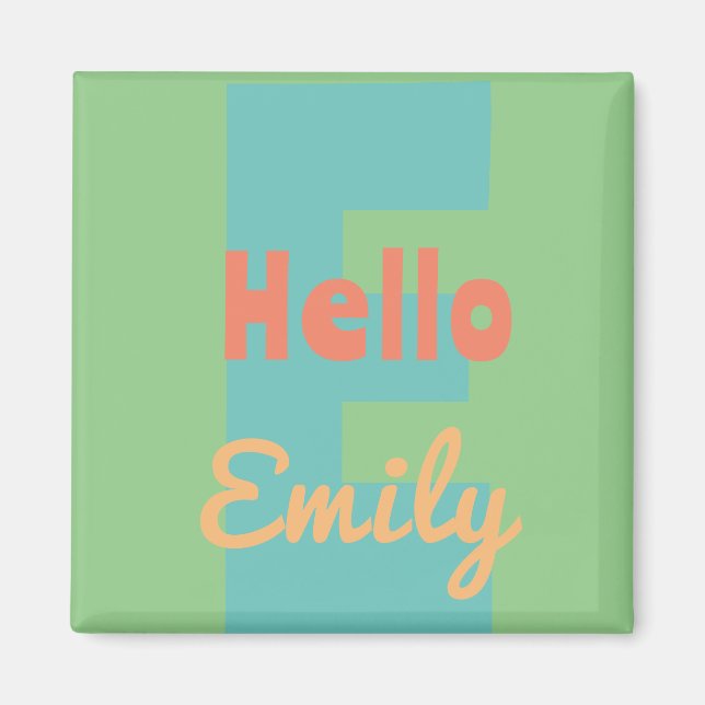 Custom Name Magnet – Pastel Monogram Gift (Front)