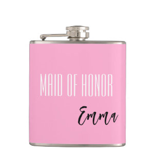 Custom Name Maid Of Honor Flask
