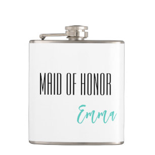Custom Name Maid Of Honor Flask