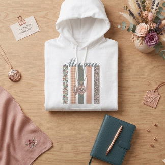 Custom Name Mama Floral Locket Hoodie - Personaliz