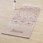 Custom Name Mandala Om Rose Gold Glitter Exercise Yoga Mat at Zazzle