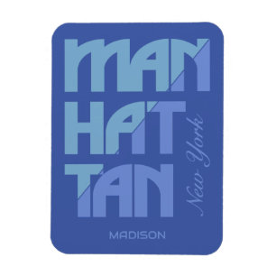 Custom Name Manhattan New York Magnet