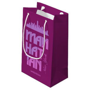 Custom Name Manhattan New York Small Gift Bag