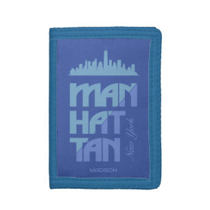 Custom Name Manhattan New York Tri-fold Wallet