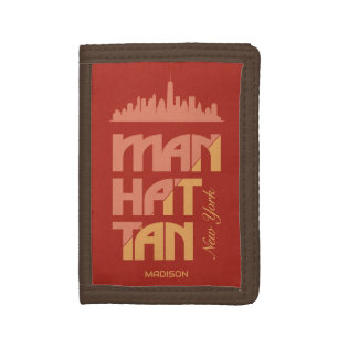 Custom Name Manhattan New York Tri-fold Wallet