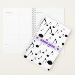 [ Thumbnail: Custom Name + Many Musical Notes Pattern Planner ]