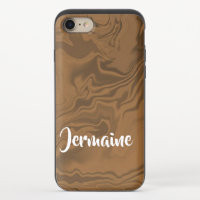 Custom name marble brown texture iPhone 8/7 slider case