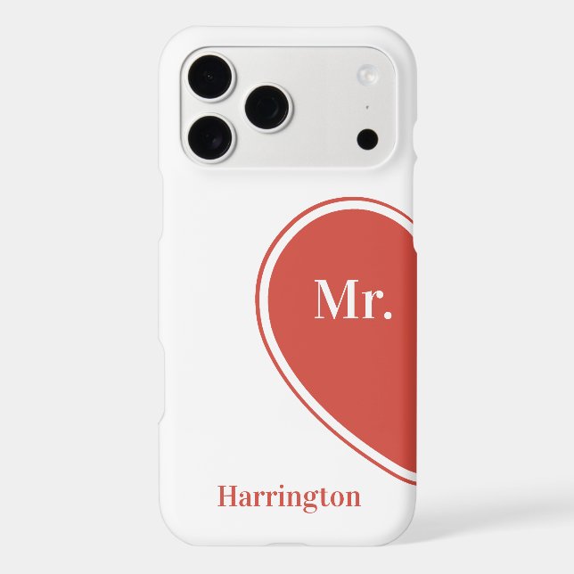 Custom Name Marriage Heart 1/2 Case-Mate iPhone Case (Back)