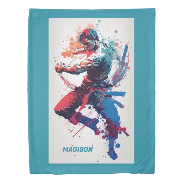 Custom Name Martial Arts Duvet Cover (Front)