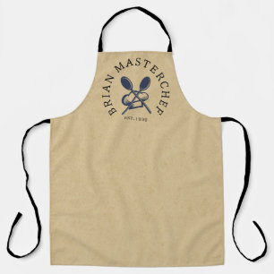 Custom name Master cheff Rustic brown kraft Apron