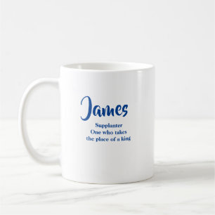 Custom Name Meaning James Blue Coffee Mug