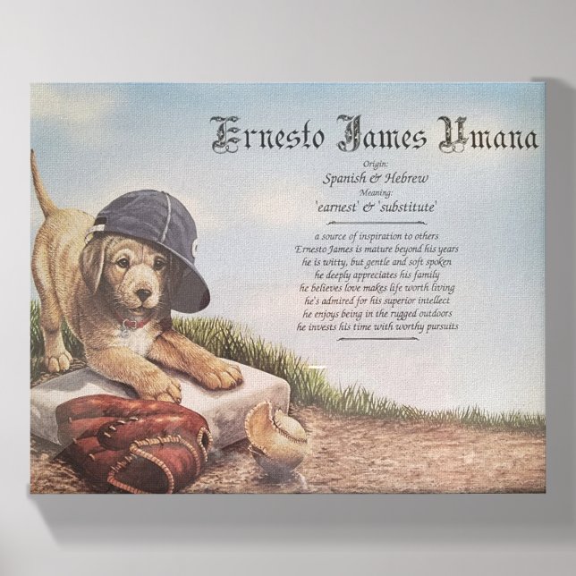 Custom Name Meaning Print, Boy’s Room Decor Canvas Photo Tile (Front Set)