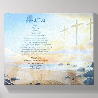 Custom Name Meaning Print - Religious Name Decor Canvas Photo Tile