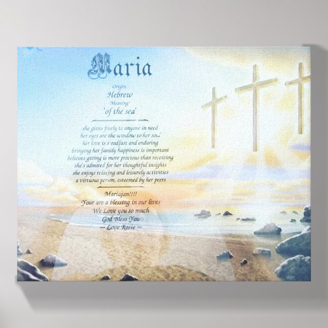Custom Name Meaning Print - Religious Name Decor Canvas Photo Tile (Front Set)