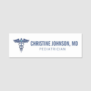 Custom Name   Medical Caduceus   Doctor Nurse Tag